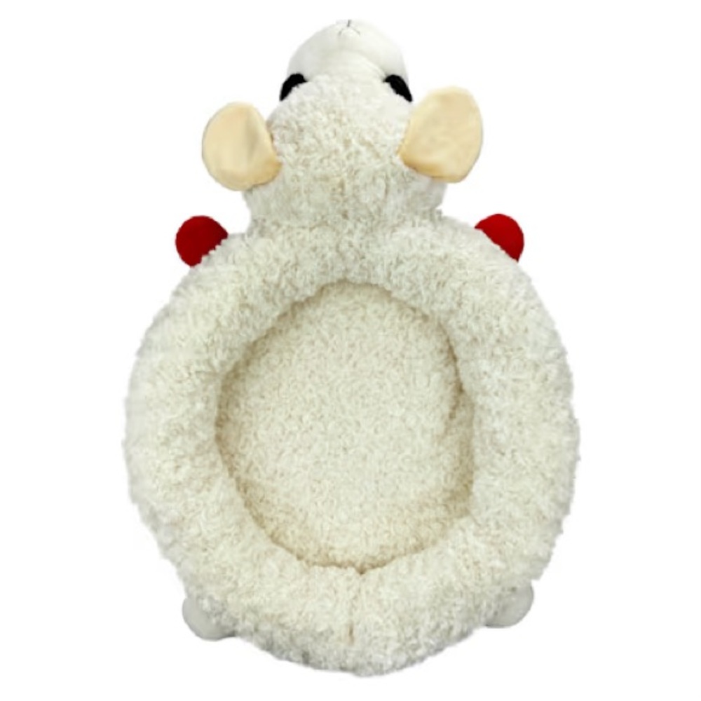 LMT: Plush Lamb (small) Pet Cozy Bed - Cream in Color